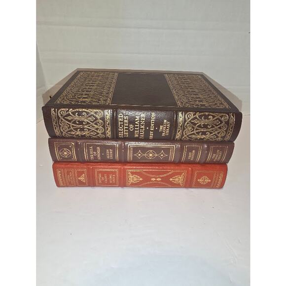 Franklin Library lot of 3 Leather Faulkner Hill of Summer Depths of Glory SIGNED - Picture 2 of 13